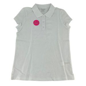 The Children's Place | Girl's Short Sleeve Polo Shirt | White | Size L